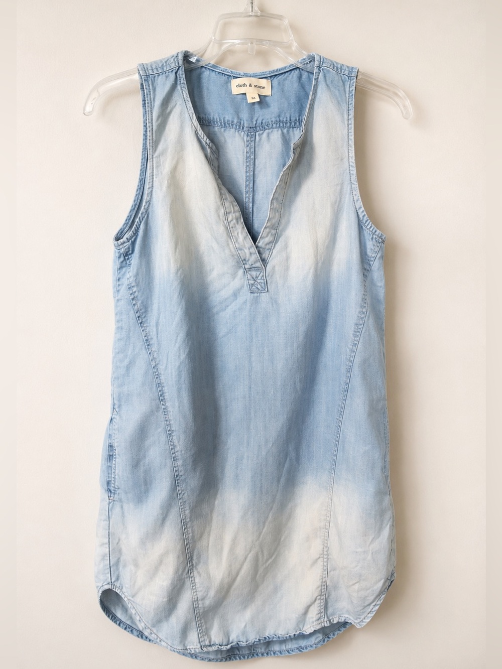 cloth & stone Light Blue Sleeveless Chambray Midi Dress
